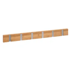 5Five 6-Hook Bamboo Hanging Rack (6 x 2 x 59.5 cm, Natural)