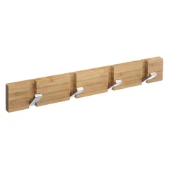 5Five 4-Hook Bamboo Hanging Rack (6 x 2 x 40 cm, Natural)