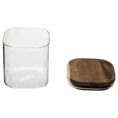 5Five Airtight Glass & Acacia Jar (600 ml)