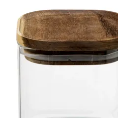 5Five Airtight Glass & Acacia Jar (600 ml)