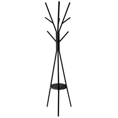 5Five 9-Slot Metal & MDF Coat Stand (44.8 x 40 x 180 cm, Black)