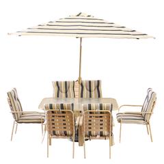 Lorenzo 6-Seater Steel Dining Set W/Umbrella Danube Home