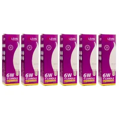 Levin LED C37 E14 Base Candle Bulb Saver Pack (Warm Light, 6 W, 6 Pc.)
