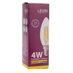 Levin LED C37 E14 Filament Candle Bulb Pack (4 W, Warm, 6 Pc.)