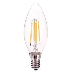 Levin LED C37 E14 Filament Candle Bulb Pack (4 W, Warm, 6 Pc.)