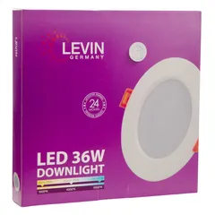 Levin LED Recessed Downlight (36 W, Cool White, 6500 K)