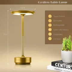 Levin Table Lamp Dimmable USB Charger (Gold, 5 W)