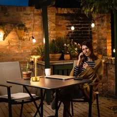 Levin Table Lamp Dimmable USB Charger (Gold, 5 W)