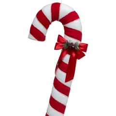 Atmosphera Satin Bowed Candy Cane Décor (31 x 15 x 79 cm)