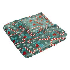 Atmosphera Holly Festive Blanket + Pocket (130 x 180 cm)