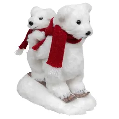 Atmosphera Bears on Ski with Scarf Decor (23 cm)