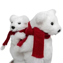 Atmosphera Bears on Ski with Scarf Decor (23 cm)