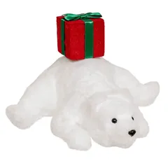 Atmosphera Lying Bear with Gift Decor (38 cm)