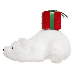 Atmosphera Lying Bear with Gift Decor (38 cm)