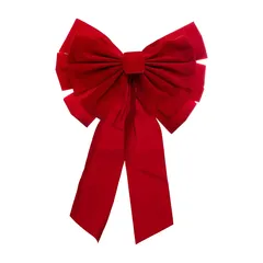 Atmosphera PE/Polyester Red Velvet Effect Bow Tree Decor (30 cm, Red)
