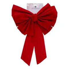 Atmosphera PE/Polyester Red Velvet Effect Bow Tree Decor (30 cm, Red)