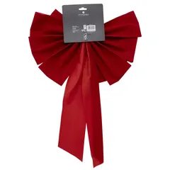 Atmosphera PE/Polyester Red Velvet Effect Bow Tree Decor (30 cm, Red)