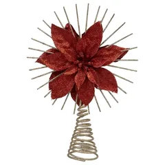 ديكور شجرة نبات بوينسيتيا معدني أتموسفيرا (أحمر، 25 سم)