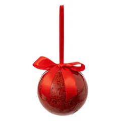 Atmosphera Paper Bauble with Glitter (9 cm, Red)