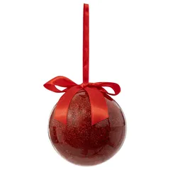 Atmosphera Paper Bauble with Glitter (9 cm, Red)