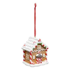 Atmosphera Resin Gingerbread House Tree Decor (7 x 7 x 7 cm)