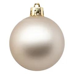 Atmosphera Plastic Christmas Baubles (60mm, Beige, 9 Pc.))