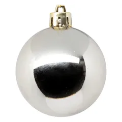 Atmosphera Plastic Christmas Baubles (60mm, Beige, 9 Pc.))