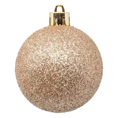 Atmosphera Plastic Christmas Baubles (60mm, Beige, 9 Pc.))