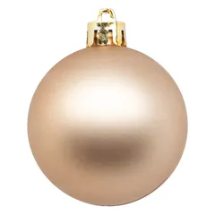 Atmosphera Plastic Christmas Baubles (60mm, Beige, 9 Pc.))