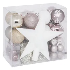 Atmosphera Plastic Christmas Deco Kit (Pink, 44 Pc.)