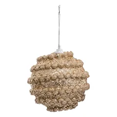 Atmosphera Wool Effect Polyethylene Bauble (4 Pc., Gold)