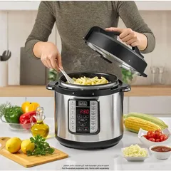 Black+Decker EZ Smart Steam Pot Electric Pressure Cooker,  PCP1000-B5 (6 L, 1000 W)