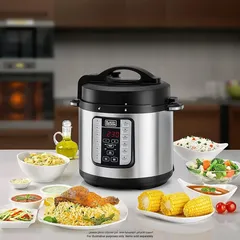 Black+Decker EZ Smart Steam Pot Electric Pressure Cooker,  PCP1000-B5 (6 L, 1000 W)