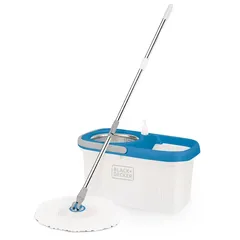 Black+Decker Spin Mop & Bucket (White & Blue)