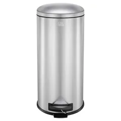 Black+Decker Stainless Steel Dome Lid Pedal Bin (30 L, Silver)