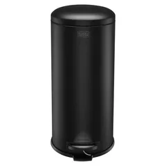 Black+Decker Stainless Steel Dome Lid Pedal Bin (30 L, Black)