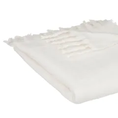 Atmosphera Kodi Mohair-Effect Polyester Blanket (180 x 130 x 0.01 cm, Ivory)