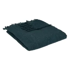 Atmosphera Kodi Mohair-Effect Polyester Blanket (180 x 130 x 0.01 cm, Aegean Blue)
