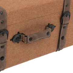 Atmosphera Be Vintage Wooden Trunk Set (3 Pc., Caramel Brown)