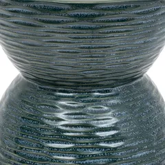 Atmosphera Be Vintage Hourglass Stoneware Plant Pot (19 x 18 cm, Duck Blue)