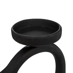 Atmosphera Olme Stoneware Candlestick (21 x 7.5 x 26.5 cm, Black)