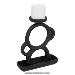 Atmosphera Olme Stoneware Candlestick (21 x 7.5 x 26.5 cm, Black)