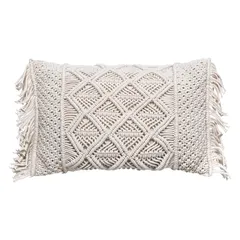 Atmosphera Macramé Cushion (50 x 13 x 30 cm, Ivory)