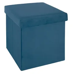 Atmosphera Tess Folding Pouf (38 x 37.5 x 38 cm, Dark Blue)