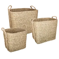 Atmosphera Kilian Natural Reed Basket Set (3 Pc.)