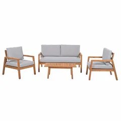 Living Accents Nohara 4-Seater Acacia Wood Sofa Set (67.5 x 169.5 x 73 cm)