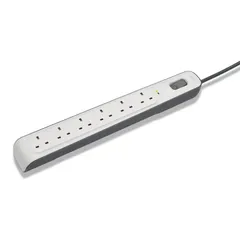 Belkin 6-Outlet Surge Protection Strip W/ Power Cord (2 m, White)