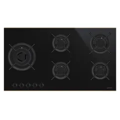 Smeg Dolce Stil Novo Aesthetic Built-In 5-Burner Gas Hob, PV695LCNR (10.2 x 90 x 51 cm)
