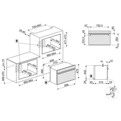 فرن كهربائي مدمج بتهوية حرارية سميج كلاسيكا اثيتيك SFR9300X (47.5 × 89.6 × 57.1 سم، 85 لتر)