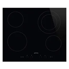 Smeg Universale Aesthetic Built-In 4 Zone Ceramic Electric Hob, SE364ETD (5 x 60 x 51 cm)